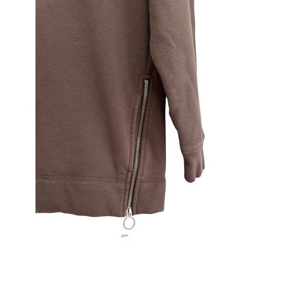 Athleta women's size Small Coffee House Cozy Karma Side Zip Funnel Neck Top - Picture 7 of 8